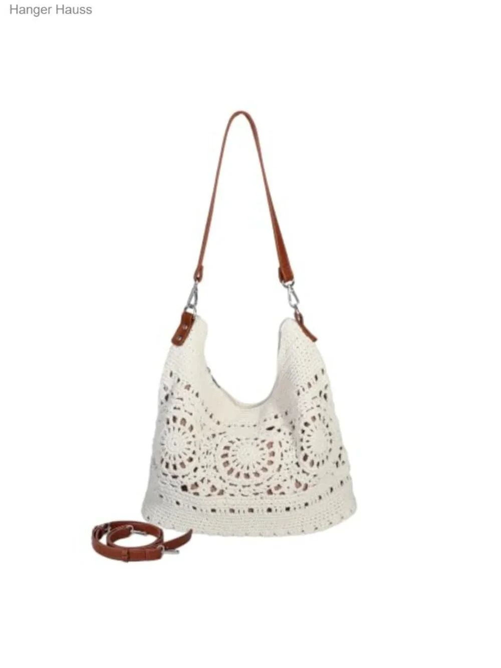Boho Crochet Crossbody Bag Women Handmade Hobo Purse Large Tote for Summer